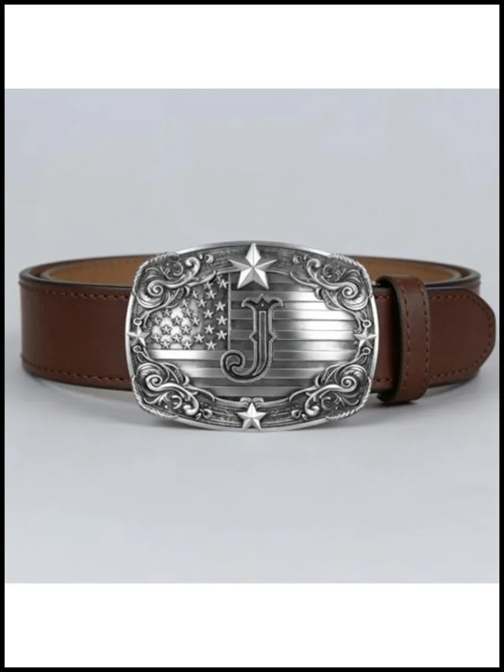 Vintage Western Cowboy Belt Buckle Initial A-Z Men's Accessory